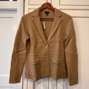 Talbots Camel Knit Blazer Jacket - Classic Tailored Knit